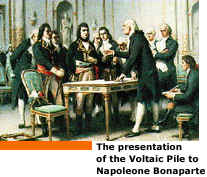 The presentation of the Voltaic Pile to Napoleone Bonaparte